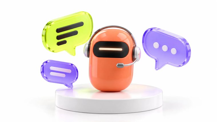Customer support at Agents Fair — an agent wearing a headset among chat bubbles